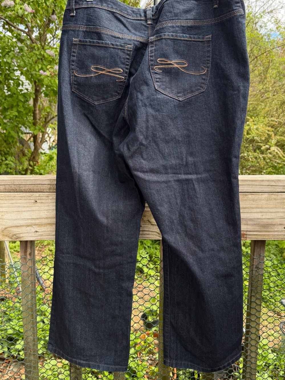 Style & Co. Woman Dark Denim Straight Leg Size 18 W Petite Jean Preowned - Picture 10 of 14